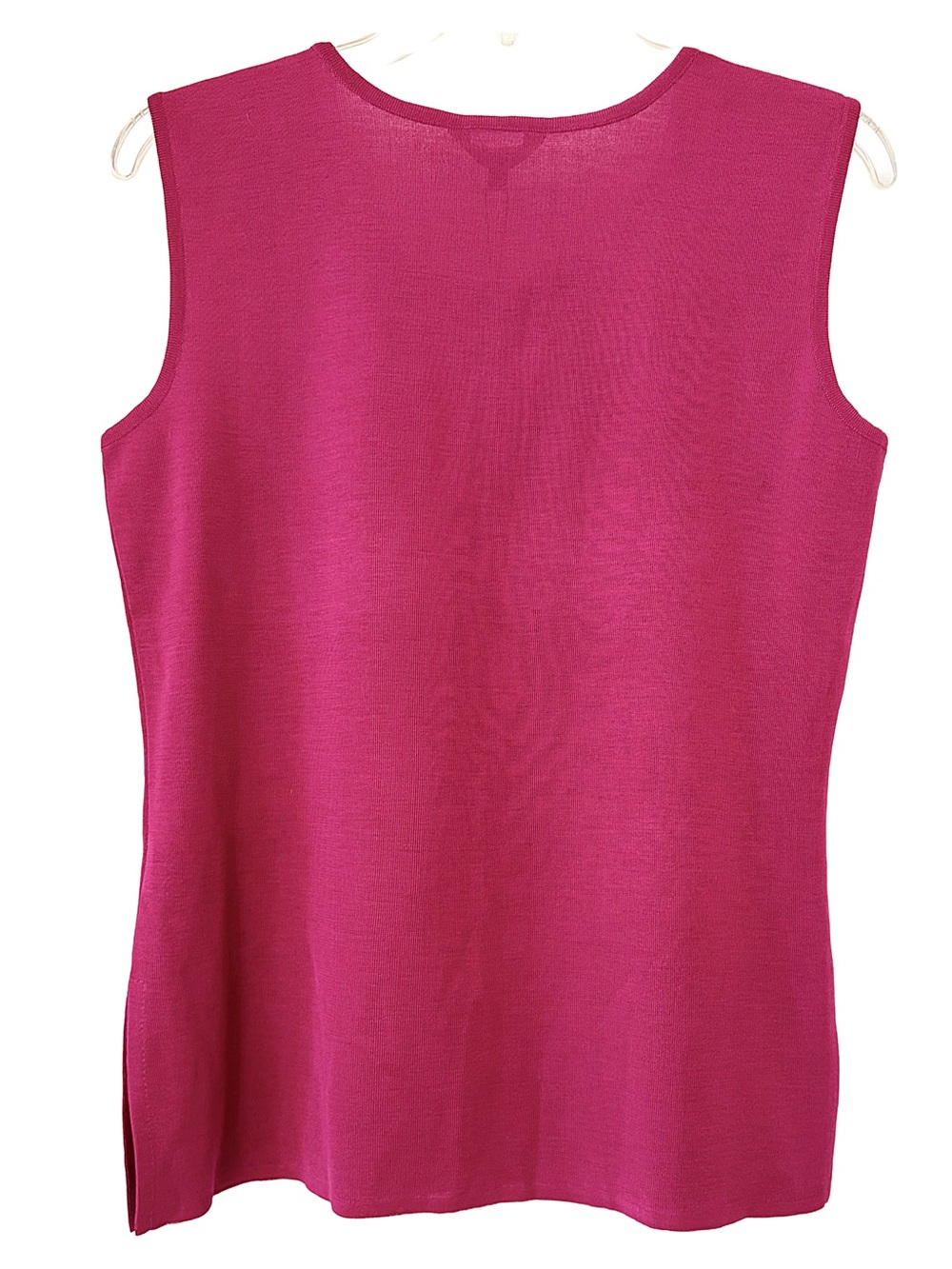 Misook NWT Luxury Classic Knit Tank Top Shell Hot Pink Magenta Scoop Neck Sz S - Picture 2 of 11
